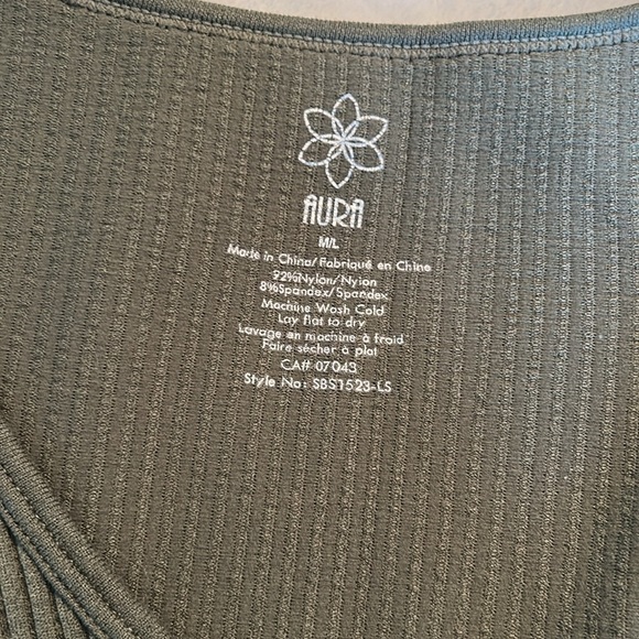 Olive Green Ribbed One Piece Bodysuit - Picture 2 of 2